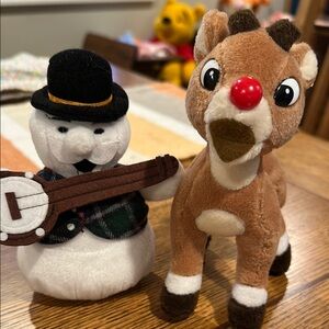 Plush Snowman and Reindeer Toy Set